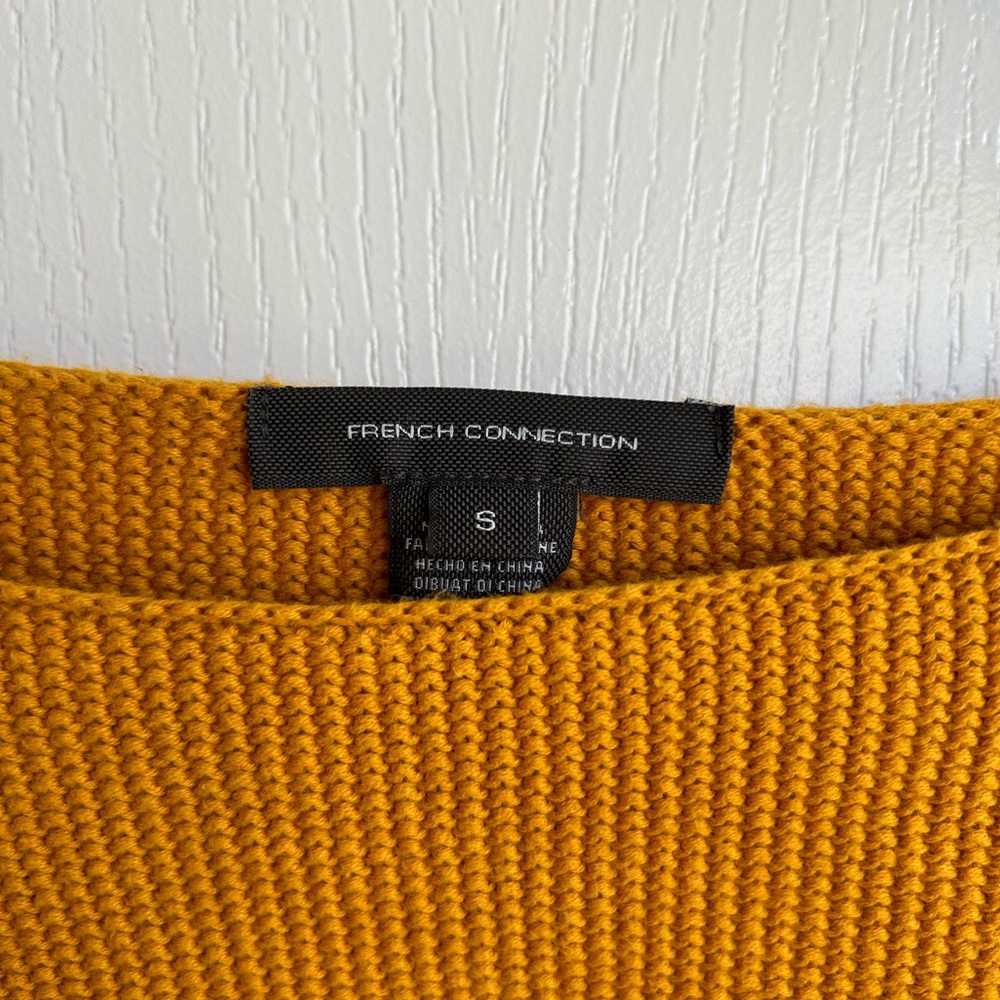 French Connection Golden Mustard Scoopneck Knit Sweater - Picture 2 of 3